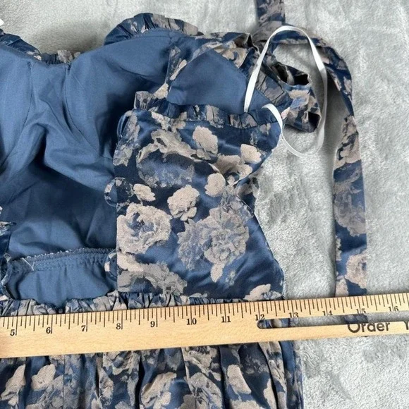 Lulus Babydoll Midi Dress Womens Medium Blue Lovely Bliss Y2K Whimsical Fairy - Picture 6 of 7